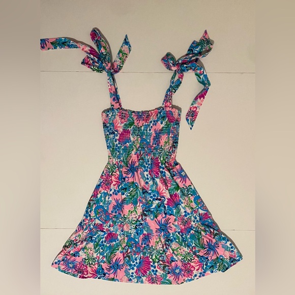 lilly pulitzer kailua smocked dress paradise petals NWT XS - Picture 3 of 6